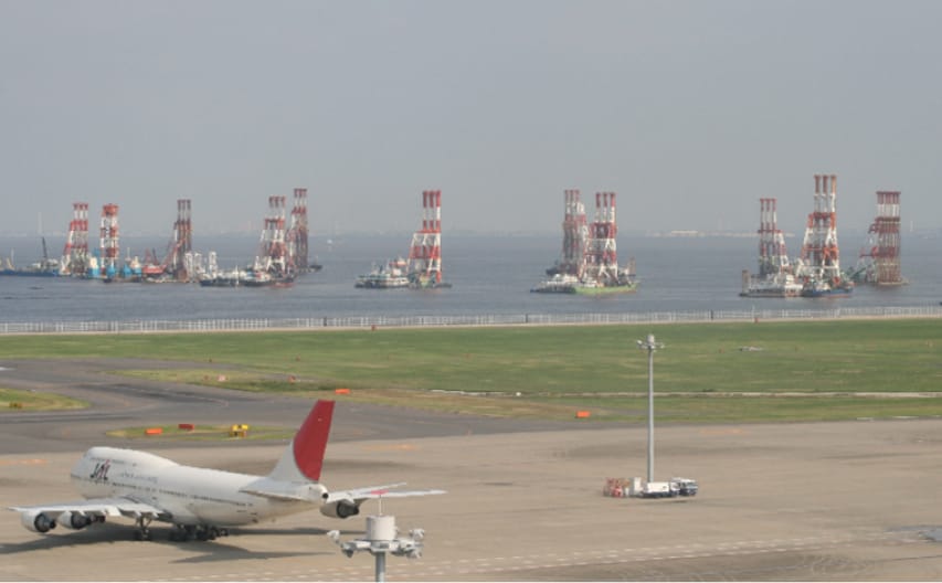 施工状況　空港から